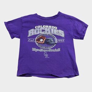 Vintage Colorado Rockies T Shirt Youth Kids Purple MLB Baseball Genuine Merch